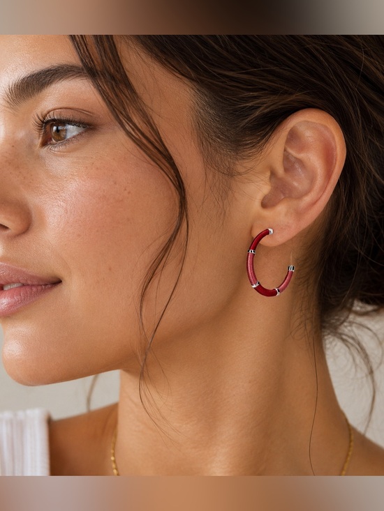 Unbranded Jewelry - Red & Pink Wrapped Hoop Earrings – NWT